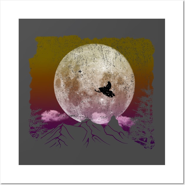 Snowmobile Freestyle - Killing Moon Wall Art by MerlinArt